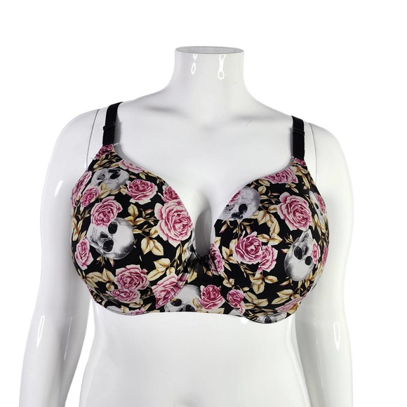 Torrid Other - Torrid Curve T-Shirt Lightly Lined Print 360° Back Smoothing Bra Size 42DD Skull